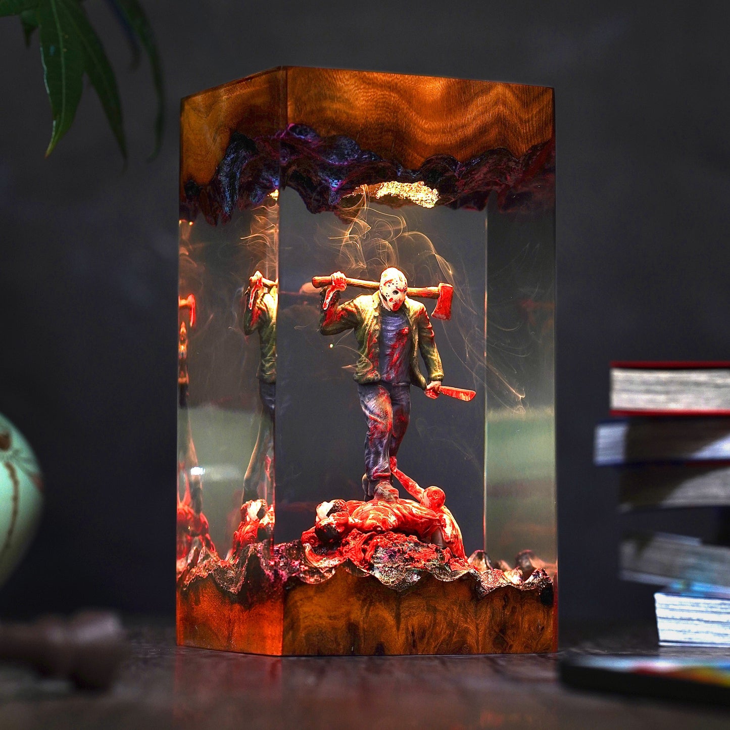 Midnight at the Camp: The Silent Slasher Resin Lamp