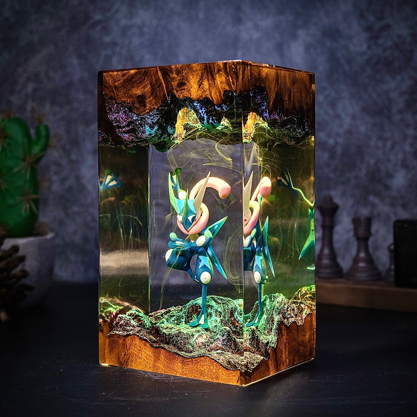Aqua Ninja: The Cobalt Striker Resin Lamp