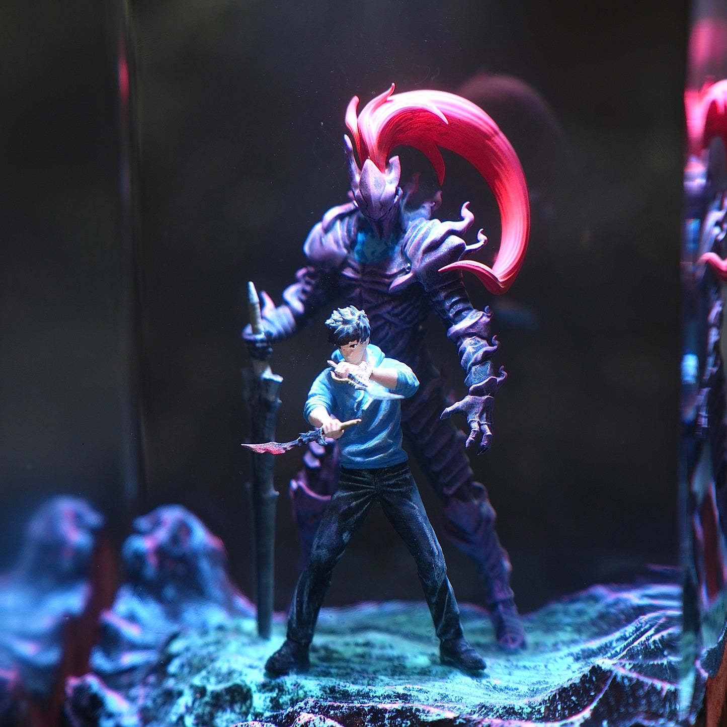 The Shadow Monarch: Loyal Red Knight Resin Lamp