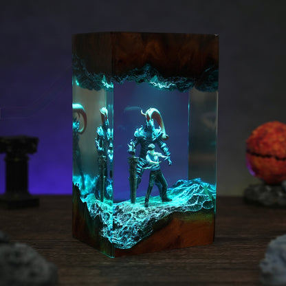The Shadow Monarch: Loyal Red Knight Resin Lamp