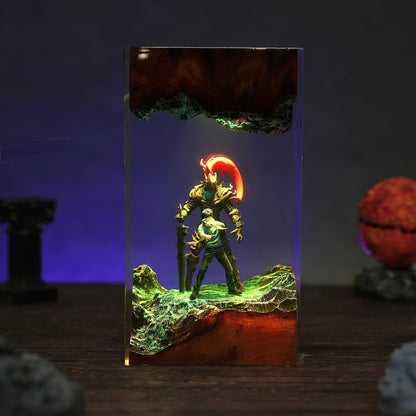 The Shadow Monarch: Loyal Red Knight Resin Lamp