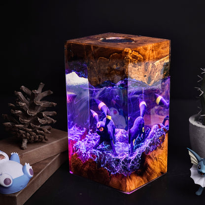 Mystic Shadow: The Glowing Ring Resin Lamp