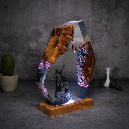 Obsidian Prism: The Fiery Overlord Resin Lamp