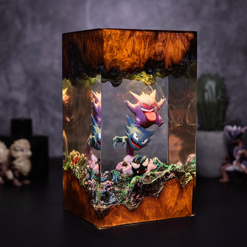 The Shadow Prankster: Purple Smoke Resin Lamp