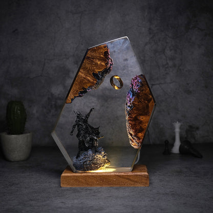 Obsidian Prism: The Fiery Overlord Resin Lamp
