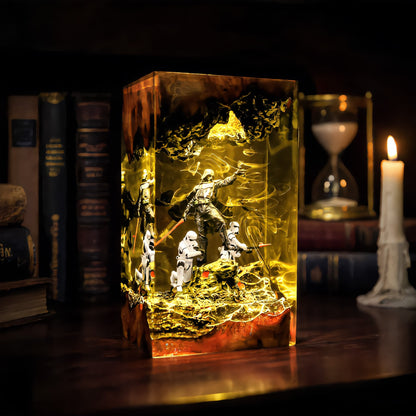 The Shadow Commander: Starry Nebula Resin Lamp